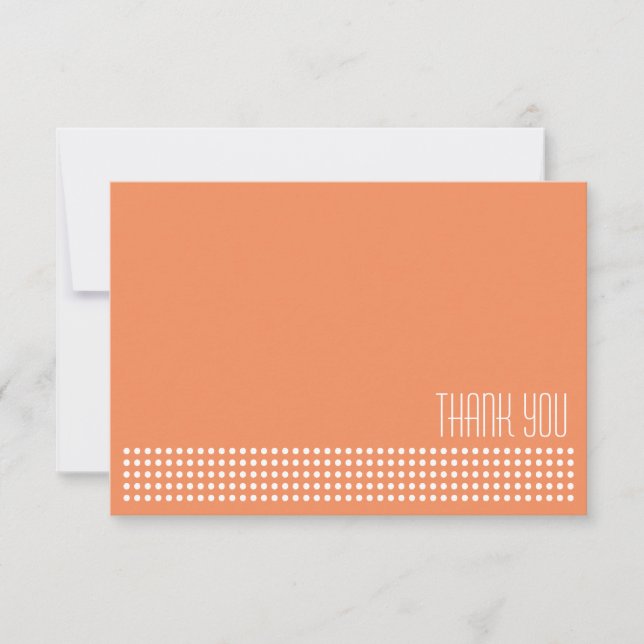 Carte De Correspondance Mini Pois Merci Note (Orange) (Devant)
