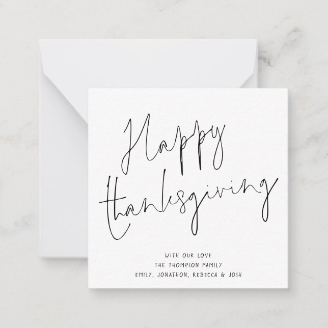 Carte De Correspondance MINI TAILLE Élégante Bon thanksgiving Script Card (Devant)