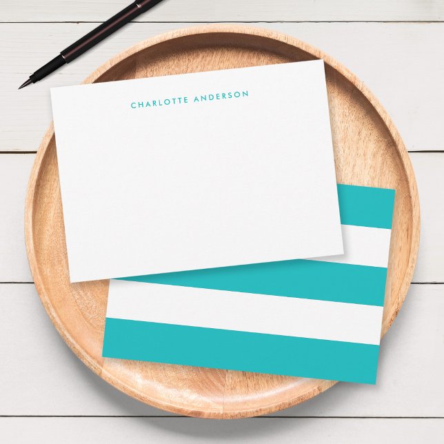 Carte De Correspondance Minimalisme Moderne - Rayures Blanches & Couleur P (Créateur téléchargé)