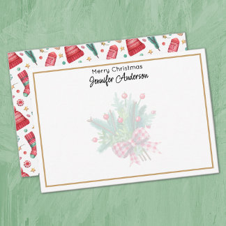 Carte De Correspondance Minimalist 3.5x5-in Illustrated Christmas Elements