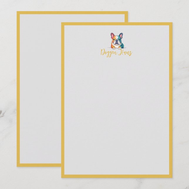 Carte De Correspondance Minimalist  – French Bulldog (Devant / Derrière)