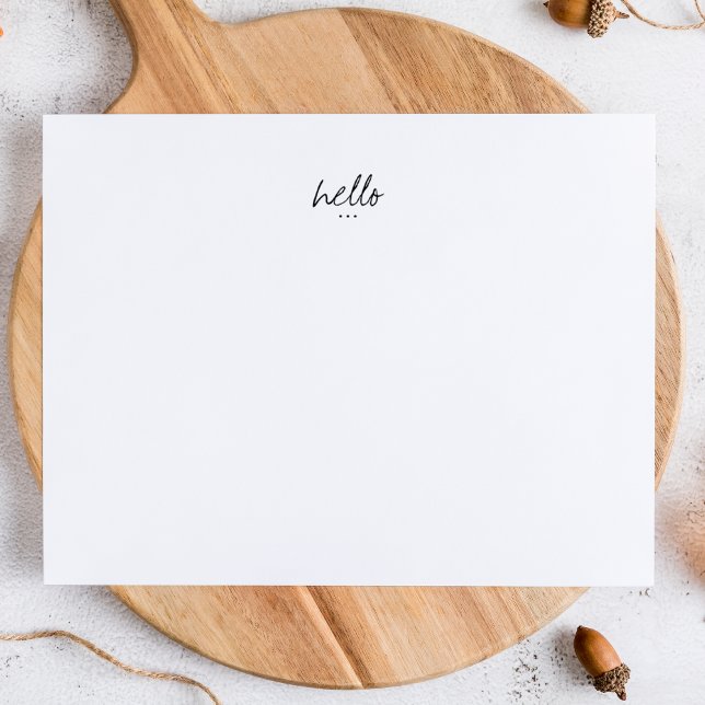 Carte De Correspondance Minimalist Hello Greetings (Créateur téléchargé)