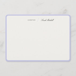 Carte De Correspondance Minimalist Periwinkle Personalized Script Rounded