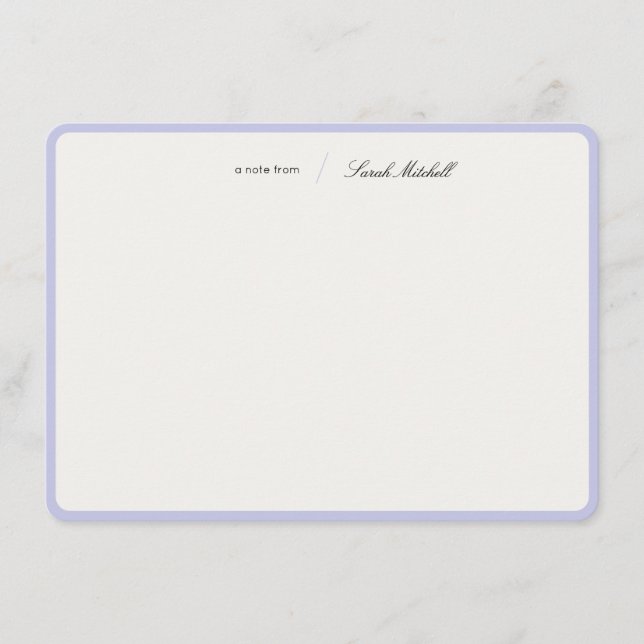 Carte De Correspondance Minimalist Periwinkle Personalized Script Rounded (Devant)