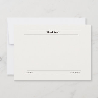 Carte De Correspondance Minimalist Personalized Thank You Card