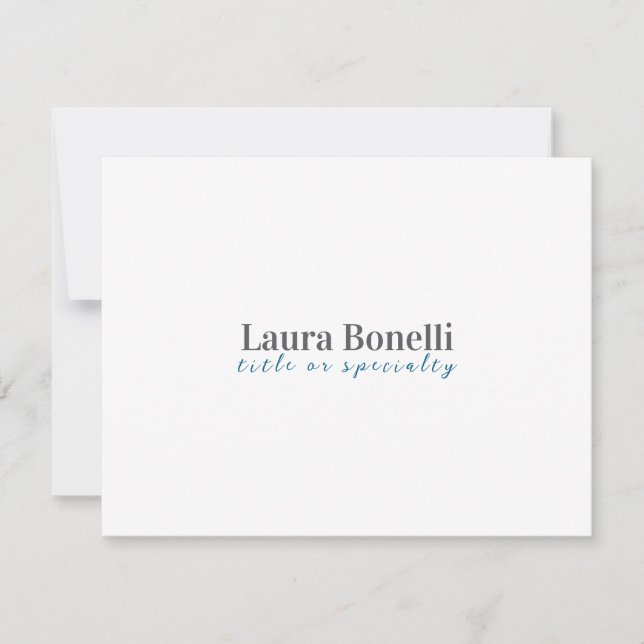 Carte De Correspondance Minimalist Professional Modern Plain Name Title (Devant)
