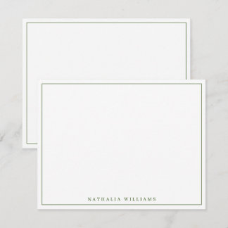 Carte De Correspondance Minimaliste Basic Personnaliser Moss Green Station