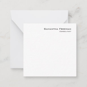 Carte De Correspondance Minimaliste blanc pur traditionnel