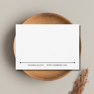 Carte De Correspondance Minimaliste Blanc Typographie Noire Professionnel