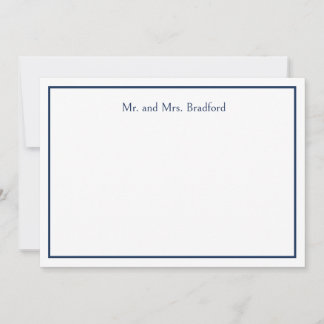 Carte De Correspondance Minimaliste Bleu Marine Nom Personnalisé