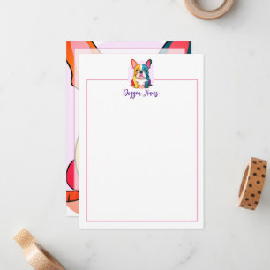 Carte De Correspondance Minimaliste – Bouledogue français et code QR
