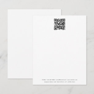 Carte De Correspondance Minimaliste Business QR Code Professionnel Blanc