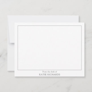 Carte De Correspondance Minimaliste Du bureau du Carré Bordure Gris