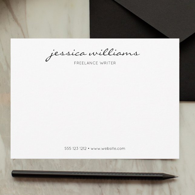 Carte De Correspondance Minimaliste Moderne Calligraphie Professionnel (Créateur téléchargé)