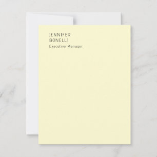 Carte De Correspondance Minimaliste moderne tendance couleur crème profess