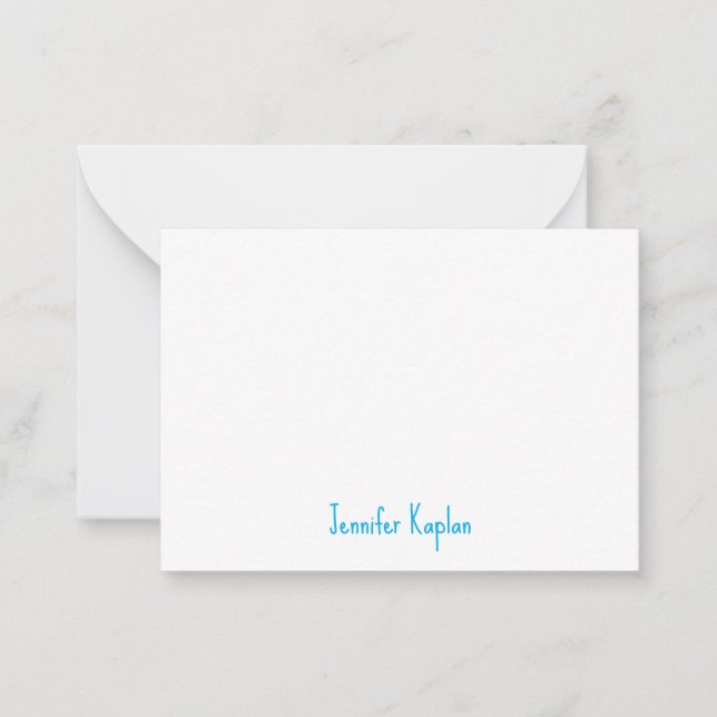 Carte De Correspondance Minimaliste Professionnel Écriture Manuscrite Élég (Devant)
