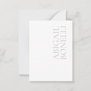 Carte De Correspondance Minimaliste professionnel moderne gras gris blanc