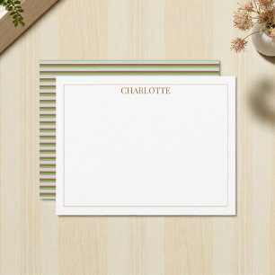 Carte De Correspondance Minimaliste Vert Grandes Tailles Classique Chic Mo