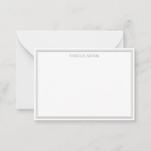 Carte de correspondance minimaliste vert olive élé