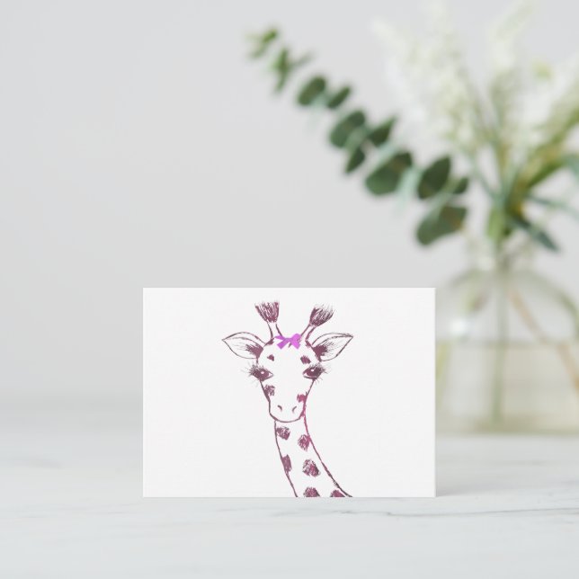 Carte De Correspondance Mme Giraffe joli design sarcastique (Debout devant)