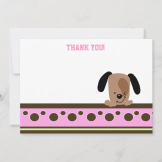 Carte De Correspondance Mod Pink Puppy Thème Flat Merci notes