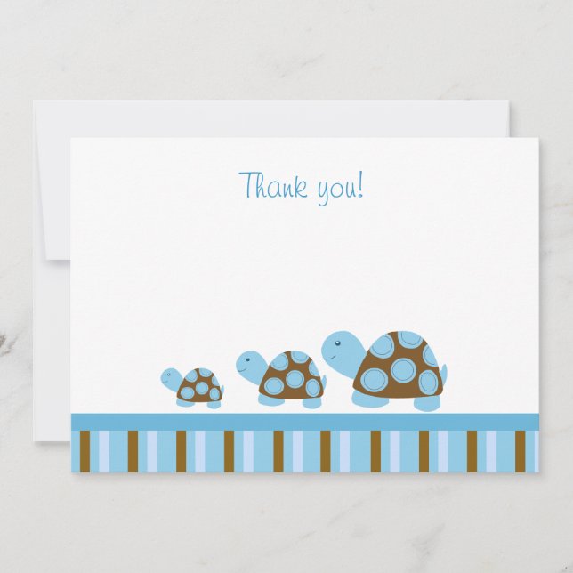 Carte De Correspondance Mod Turtles (Bleu) Flat Merci notes (Devant)