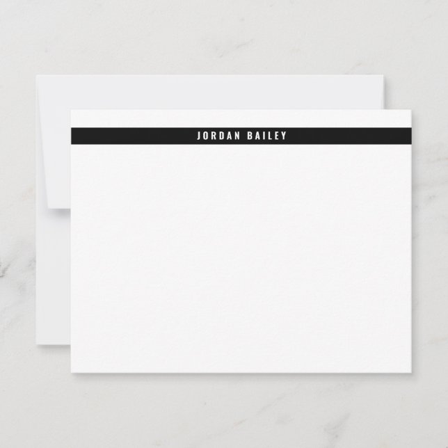 Carte De Correspondance Modern Black Band Professional Technical (Devant)