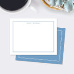 Carte De Correspondance Modern Double Border Light Blue Stationery<br><div class="desc">This design features a thin double border with space for a name/text at the top. Click the customize button if you would like to adjust the design elements and/or further modify the text! Variations of this design, additional colors, as well as coordinating products are available in our shop, zazzle.com/store/doodlelulu. Contact...</div>