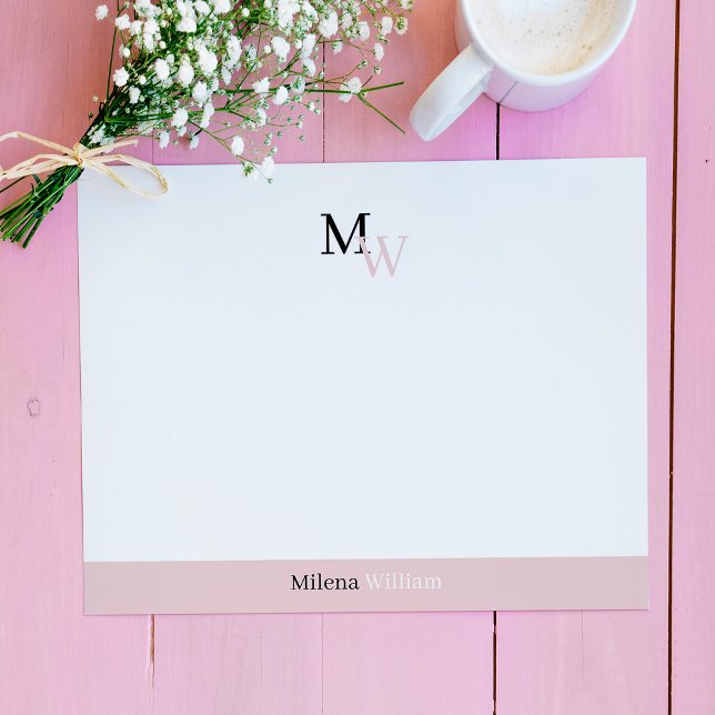 Carte De Correspondance Modern Elegant Two Tone Monogrammed (Créateur téléchargé)