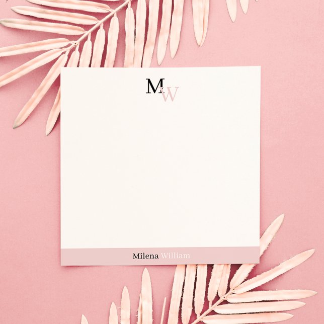 Carte De Correspondance Modern Elegant Two Tone Monogrammed (Créateur téléchargé)