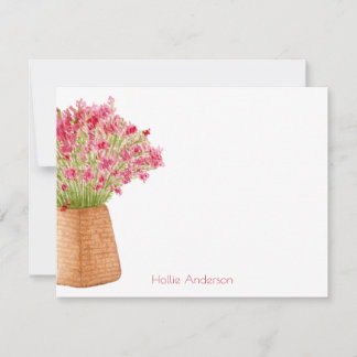 Carte De Correspondance Modern Elegant Watercolor Floral Stationary