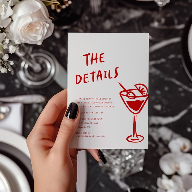 Carte De Correspondance Modern Funky Retro QR Code Mariage détail (Créateur téléchargé)