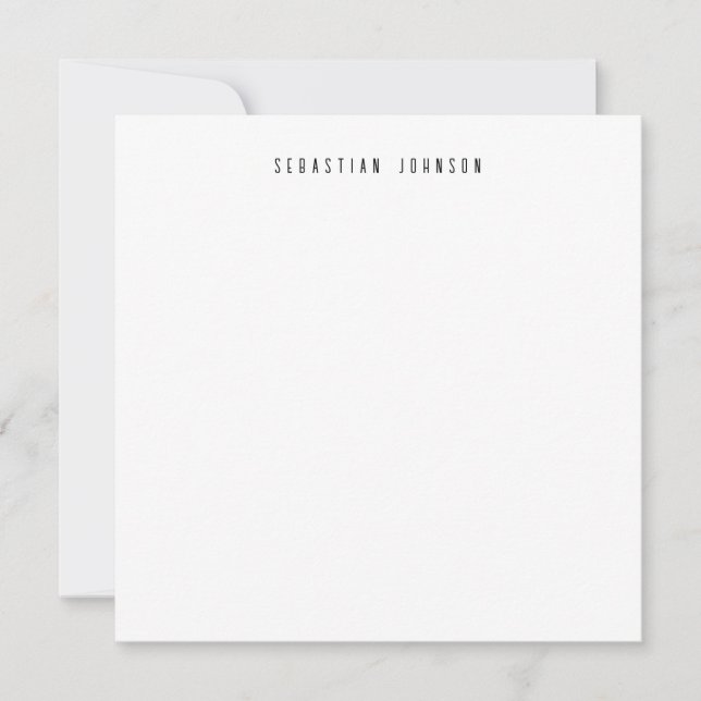 Carte De Correspondance Modern Minimalist Personalized Name Stationery (Devant)