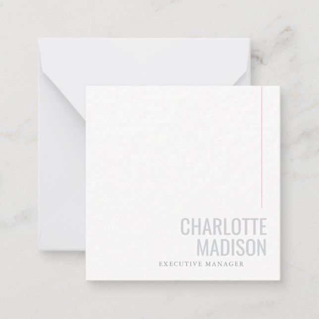 Carte De Correspondance Modern Own Name Trendy Minimalist Plain  (Devant)
