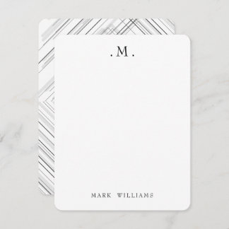 Carte De Correspondance Modern Stylish Geometric Lines Monogram Stationery