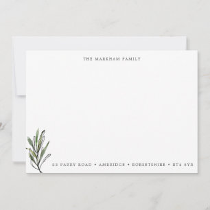Carte De Correspondance Modern Watercolor Feuille Adresse familiale
