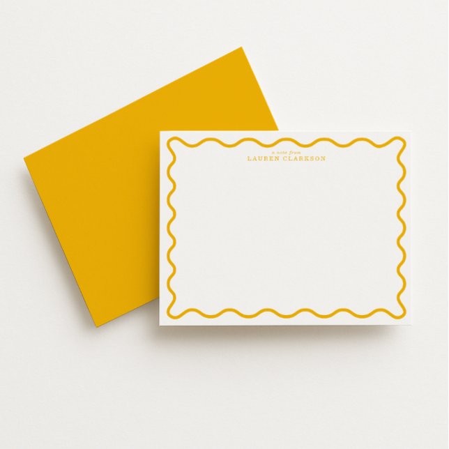 Carte de correspondance moderne à bordure ondulée  (Créateur téléchargé)