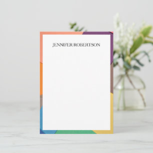 Carte De Correspondance Moderne Abstrait Géométrique Couleur Personnalisé 