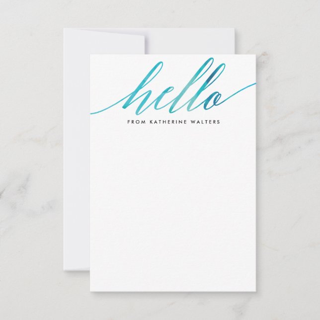 Carte De Correspondance Moderne aquarelle calligraphie Stationpersonnelle (Devant)