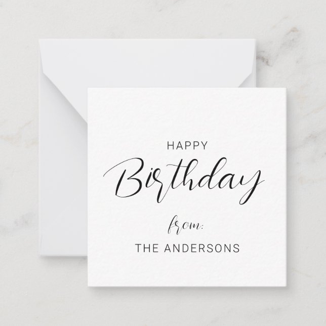 Carte De Correspondance Moderne Chic Noir et Blanc Salutation d'anniversai (Devant)
