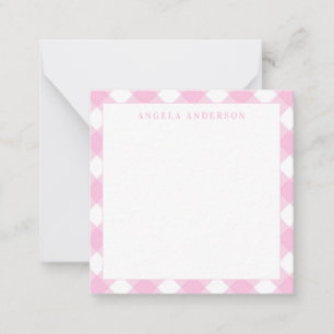 Carte De Correspondance Moderne Chic Pastel Blush Rose En vichy Plaid Chec