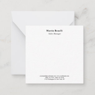 Carte De Correspondance Moderne Classique Professionnel Noir & Blanc