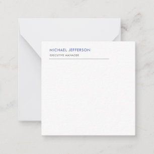 Carte De Correspondance Moderne Élégant Bleu Simple Blanc