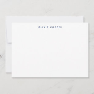 Carte De Correspondance Moderne Elegant Marine Bleu Papier à lettres perso