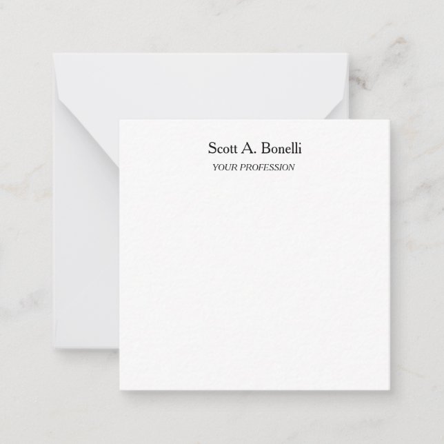 Carte De Correspondance Moderne Elegant Plain Simple Blanc Spécial (Devant)