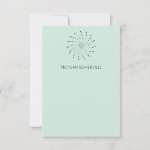 Carte De Correspondance Moderne Élégant Point Spirale Vert