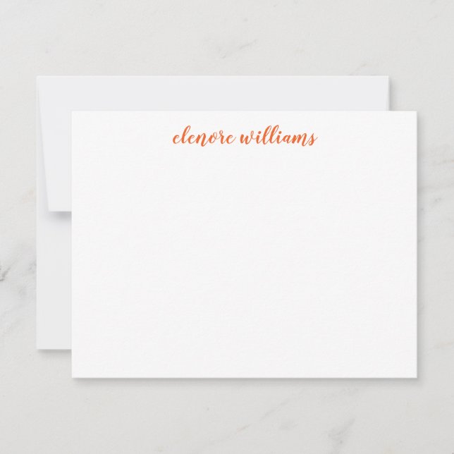 Carte De Correspondance Moderne Élégant Style Orange Automne Simple Script (Devant)
