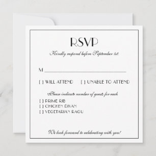 Carte De Correspondance Moderne et élégant Mariage grand RSVP
