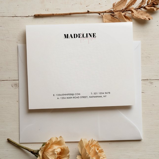 Carte De Correspondance Moderne Light Pink Girl Business (Créateur téléchargé)