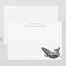 Moderne minimaliste Aquarelle Baleine personnalisé